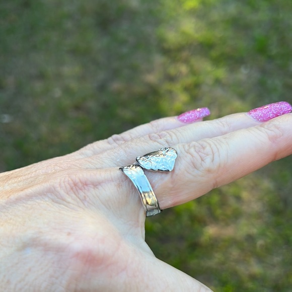 Vintage Sterling Silver UNCAS Floral Scroll Spoon Handle Ring - Picture 4 of 17